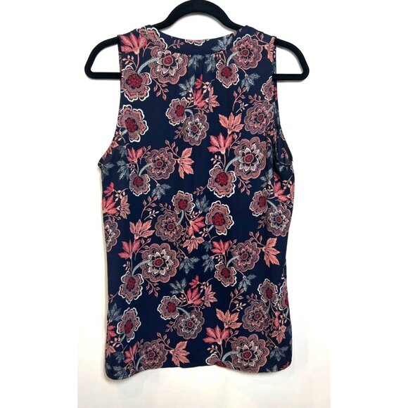 Alice Blue Womens Sleeveless Navy & Pink Floral Paisley Blouse Top Size Large - Picture 3 of 7